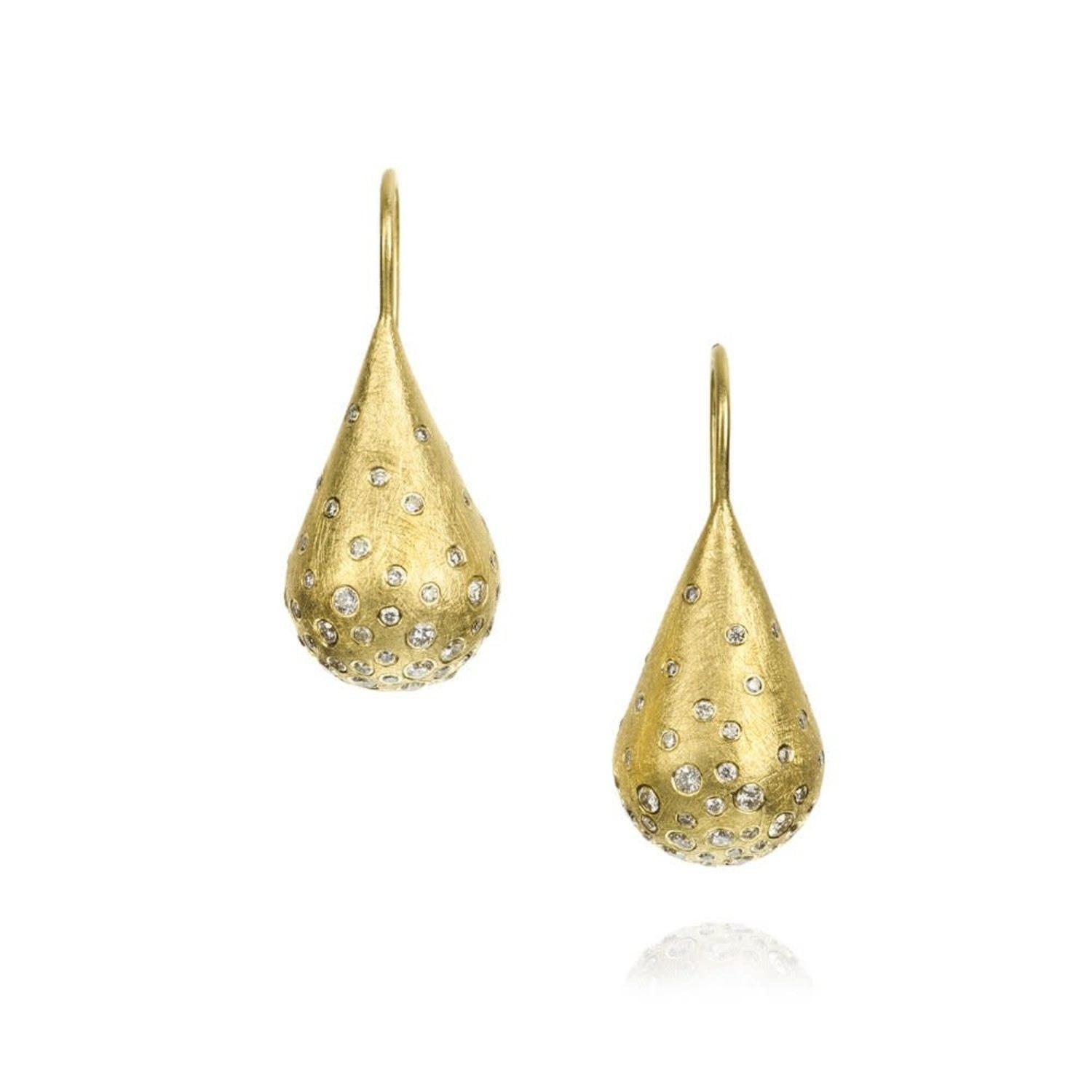 Glitter Raindrop Earring Studs (Gold)