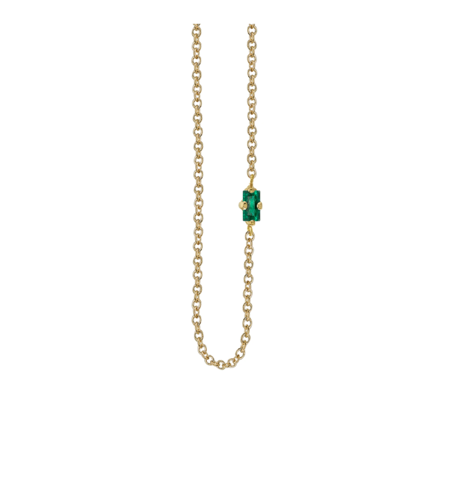 Floating Necklace with Emerald Baguette 