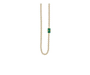 Floating Necklace with Emerald Baguette 