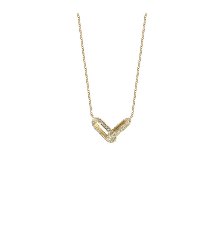 Lizzie Mandler Double Sided Pave Link Necklace