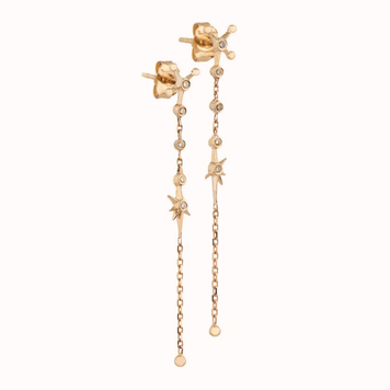 Celine d'Aoust Diamond Constellation Long Chain Single Earring