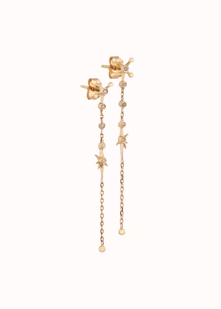 Celine d'Aoust Diamond Constellation Long Chain Single Earring
