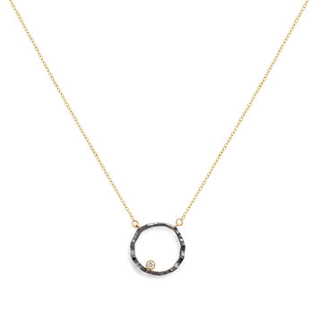 Dana Bronfman Open Silhouette Oxidized Diamond Pendant