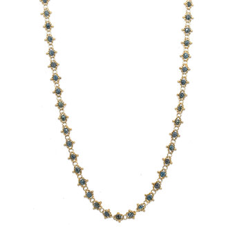Amali Blue Diamond Full Textile Necklace