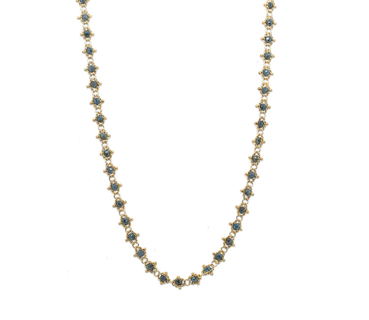 Amali Blue Diamond Full Textile Necklace