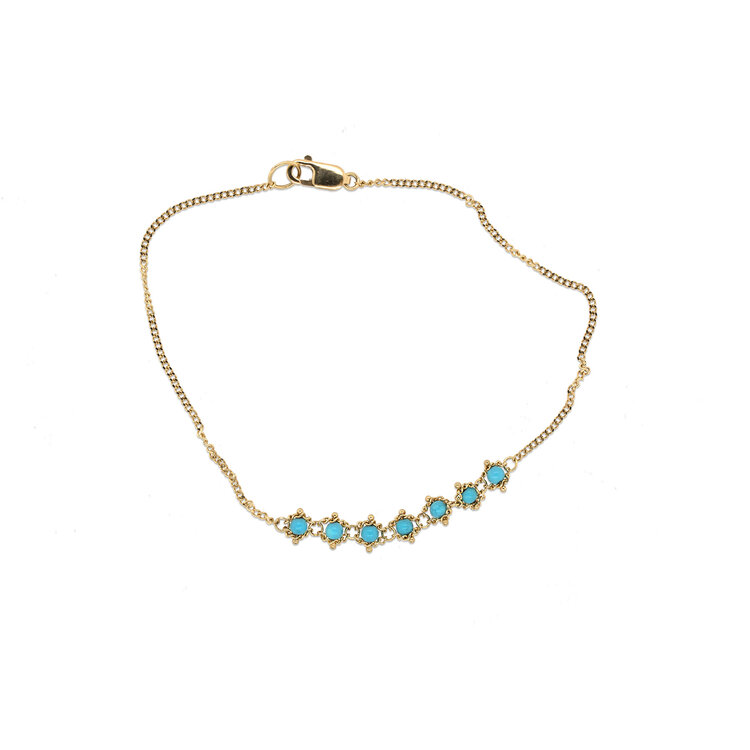 Amali Turquoise Textile Station Bracelet