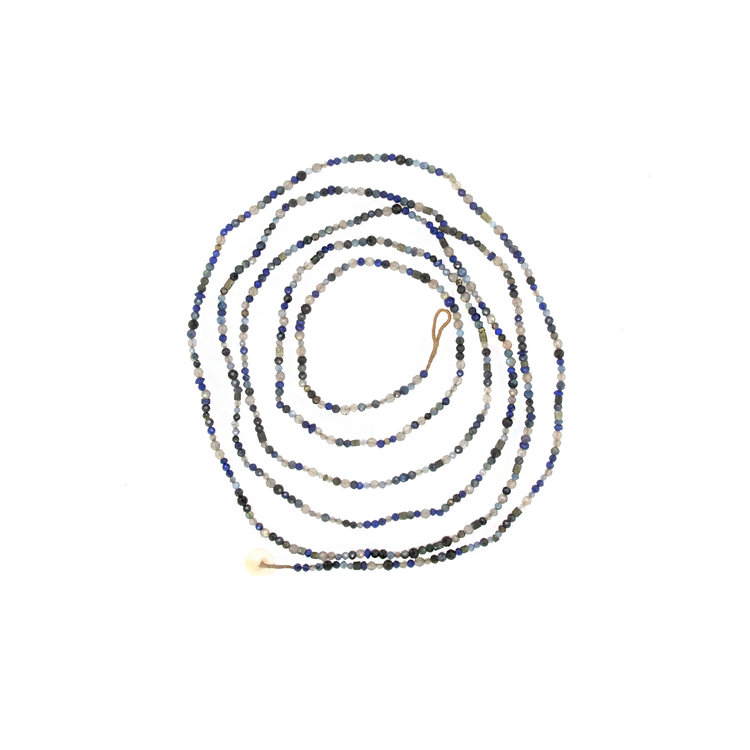 Lena Skadegard 52" Multi Blue Stone Long Strand Necklace