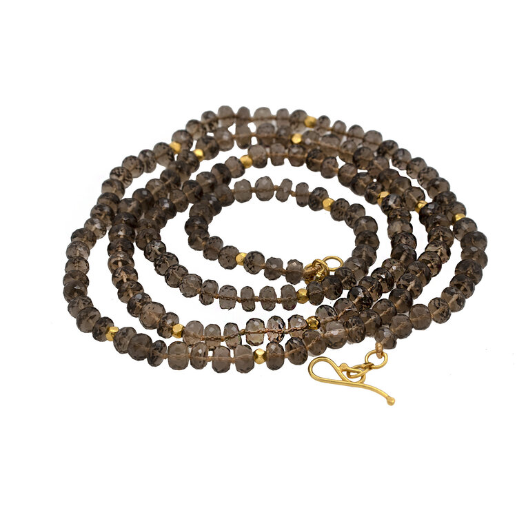 Lena Skadegard Smokey and Gold Strand Necklace