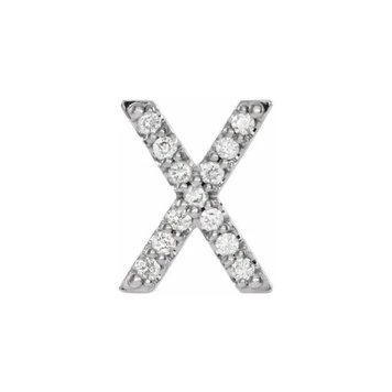 Elements by E79 Initial X White Gold Single Earring