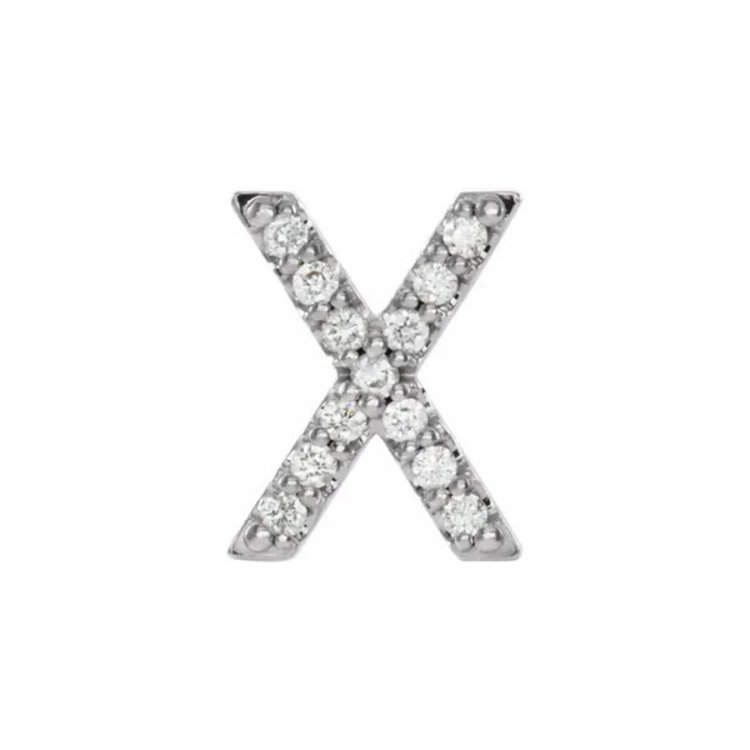 Elements by E79 Initial X White Gold Single Earring