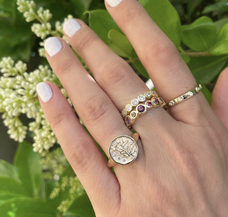 Three Stories Classic Bezel Set Diamond Eternity Band Ring