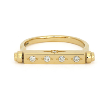 Three Stories Shooting Star Engravable Narrow Flip Ring