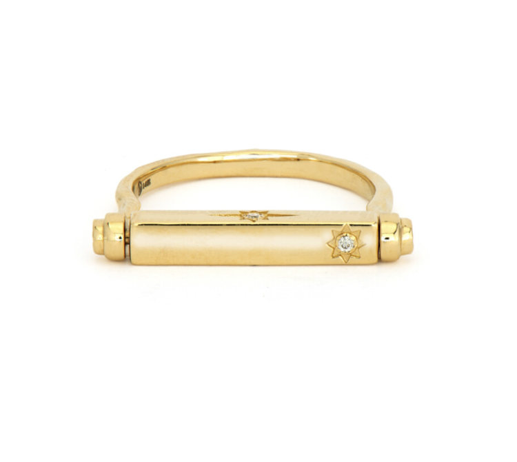 Three Stories Shooting Star Engravable Narrow Flip Ring