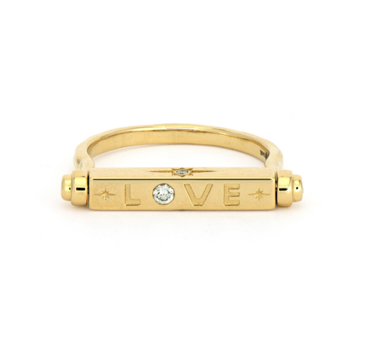 Three Stories Show Your Love Engraved Narrow Flip Ring