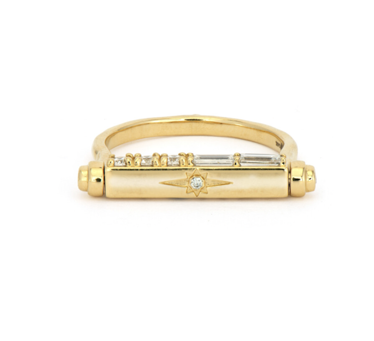 Three Stories Show Your Love Engraved Narrow Flip Ring