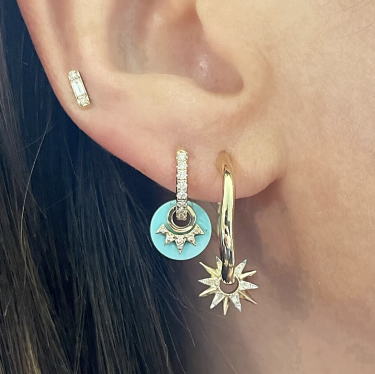 Three Stories Love Explosion Turquoise Single Disc Charm