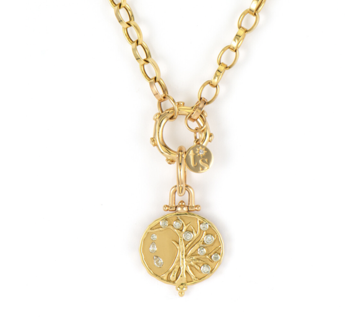 Three Stories Engraved Tree of Life Pendant with Connector