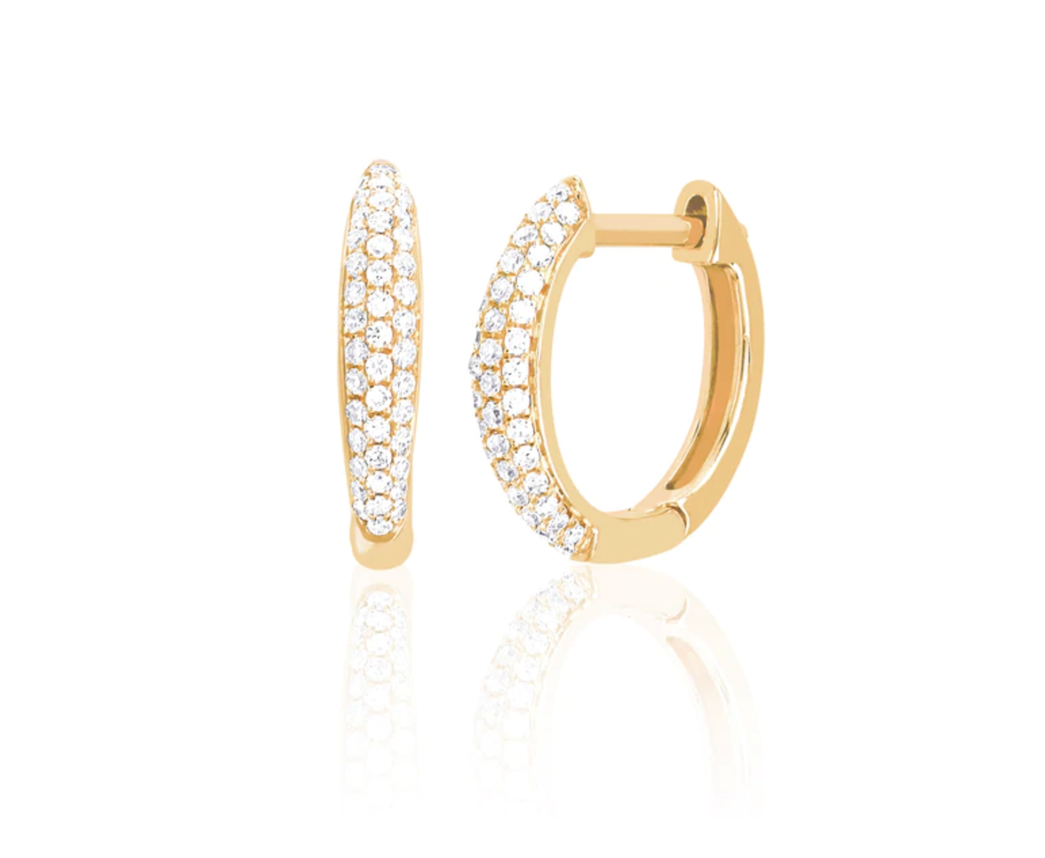 Diamond Dome and 14K Yellow Gold Mini Huggie Earrings - Element 79  Contemporary Jewelry