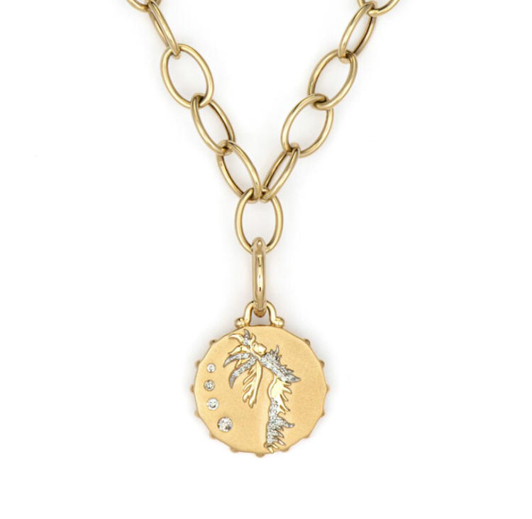 Three Stories Phoenix Fire Goddess Engraved Pendant with Connector