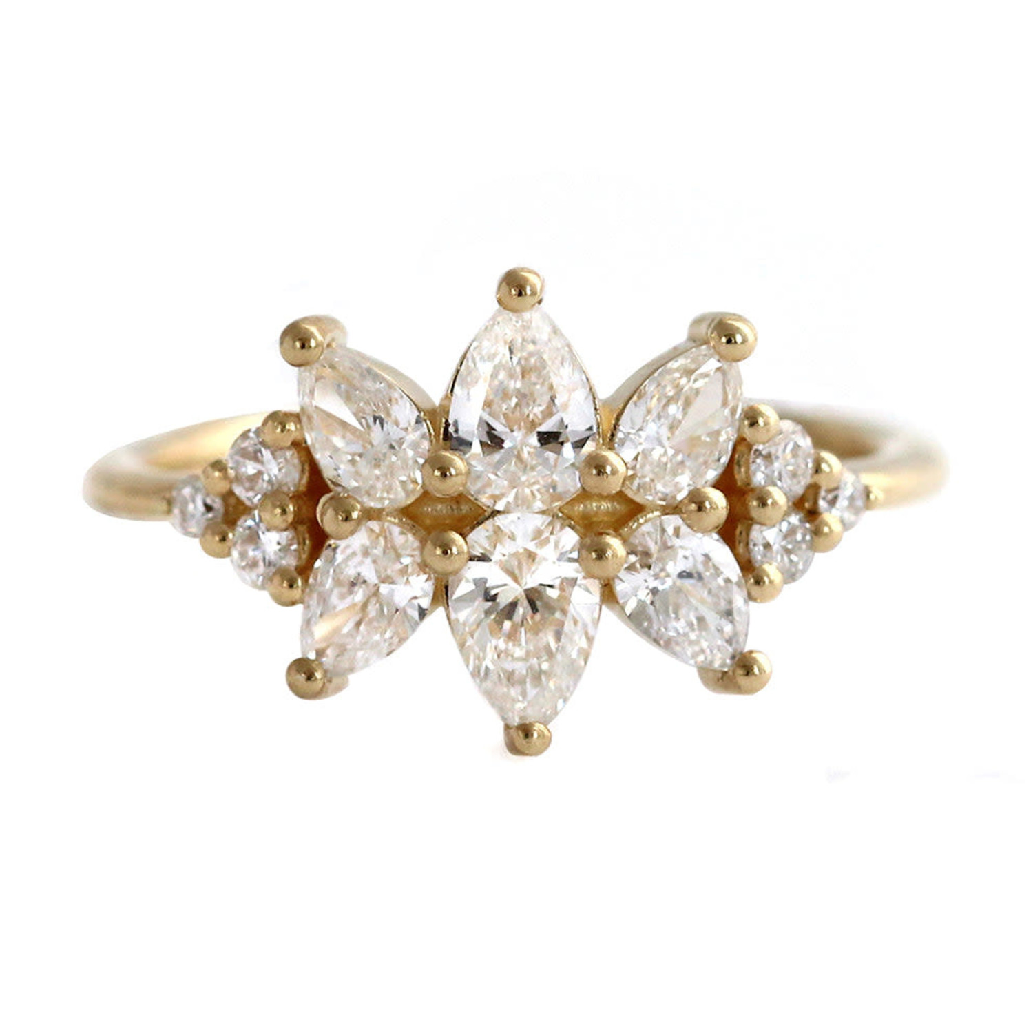 Viola - Ring 18K Marquise Cluster Diamond Ring - MNOP Jewelry