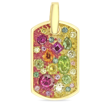 Miles McNeel Purple Spinel, Multicolor Sapphire, and Diamond Medium Tag Pendant