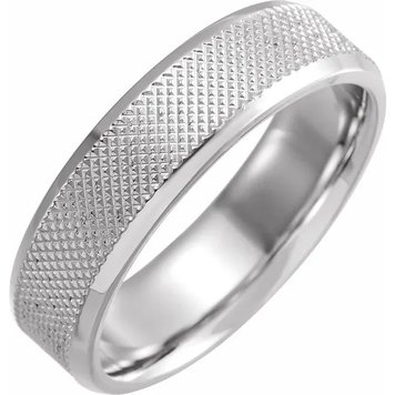Elements by E79 Comfort Fit Knurled Beveled Edge Band
