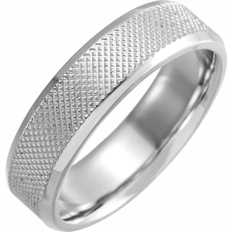 Elements by E79 Comfort Fit Knurled Beveled Edge Band