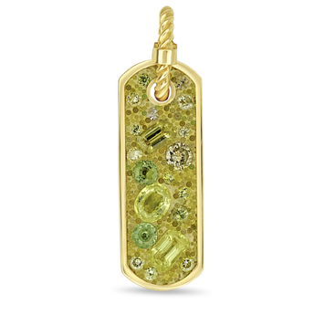 Miles McNeel Chrysoberyl, Green and Yellow Sapphires with Champagne Diamond Pendant