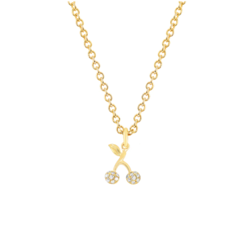 EF Collection Diamond Mini Cherry Necklace