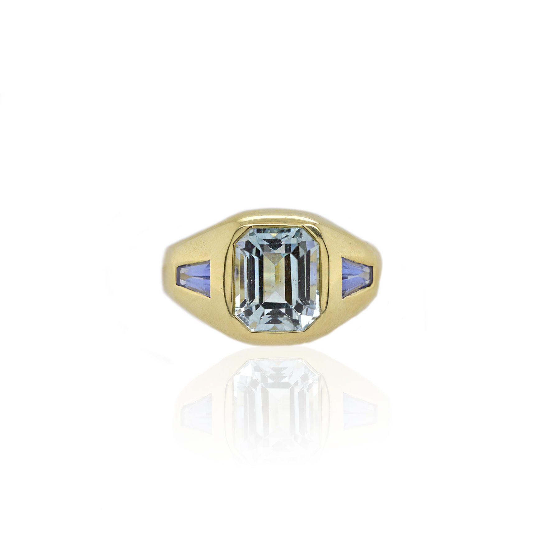Aquamarine and Tanzanite Ring - Element 79 Contemporary Jewelry