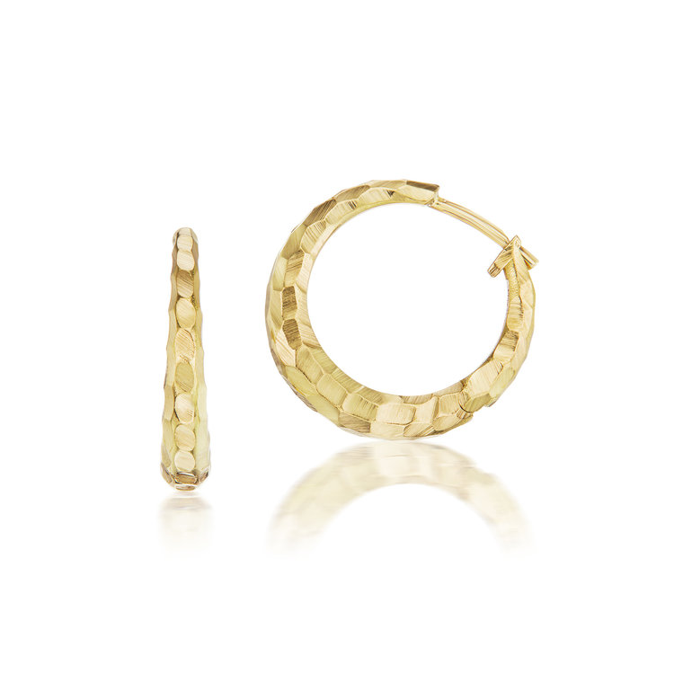 Dana Bronfman Small Hammered Hinge Click Hoop Earrings