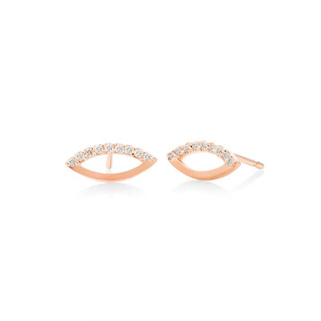Dana Bronfman Half Pave Oculus Marquise Studs