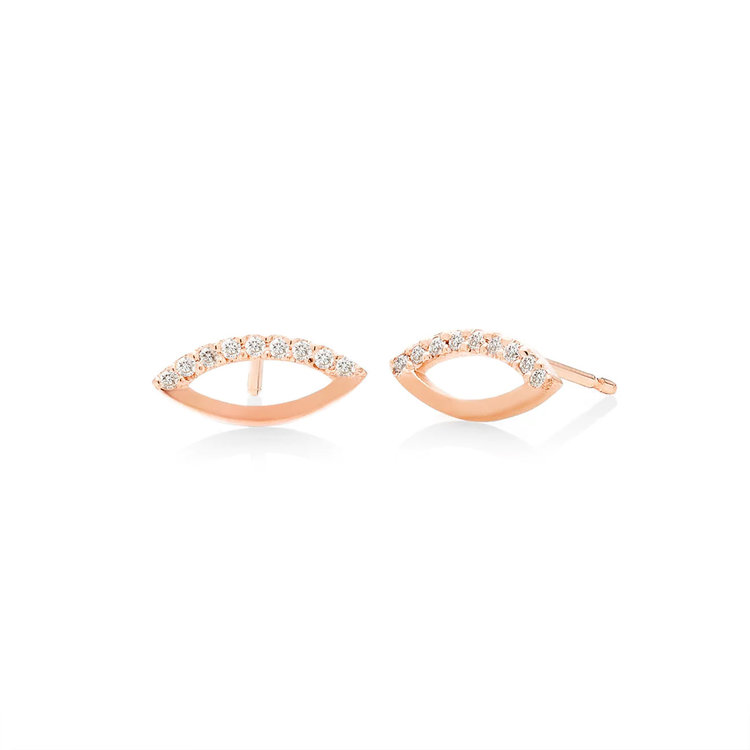 Dana Bronfman Half Pave Oculus Marquise Studs