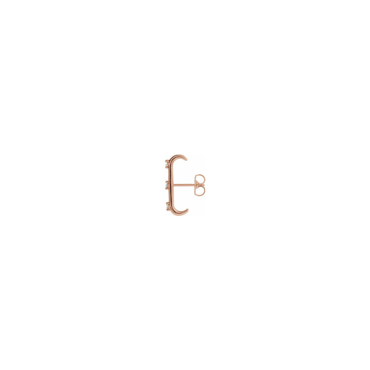 Elements by E79 Rose Gold Diamond  Bar Single Earring