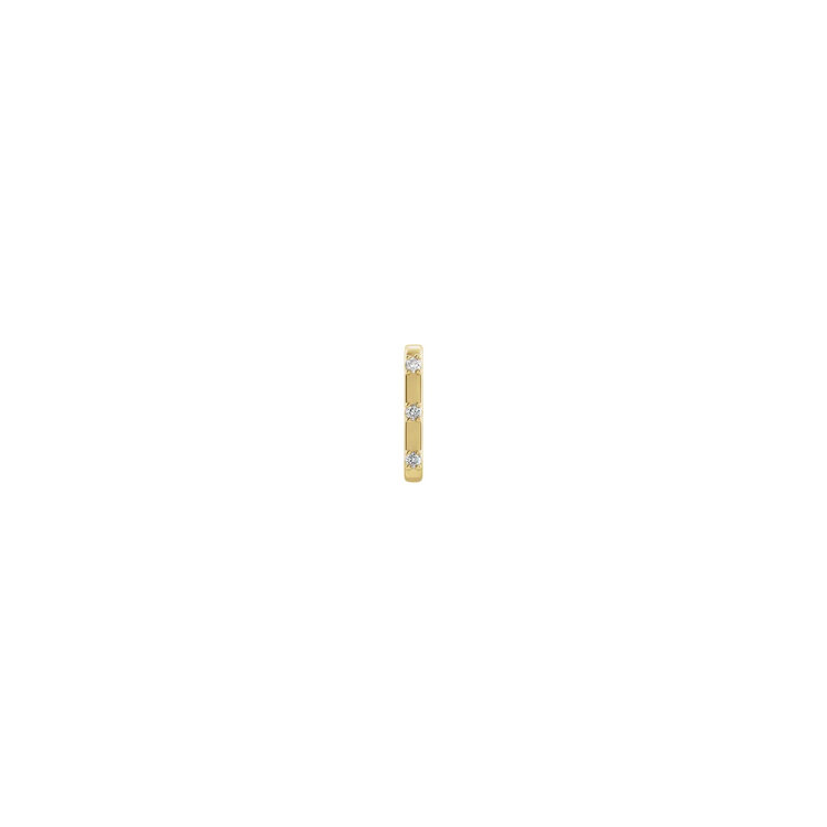 Elements by E79 Yellow Gold Diamond  Bar Single Earring