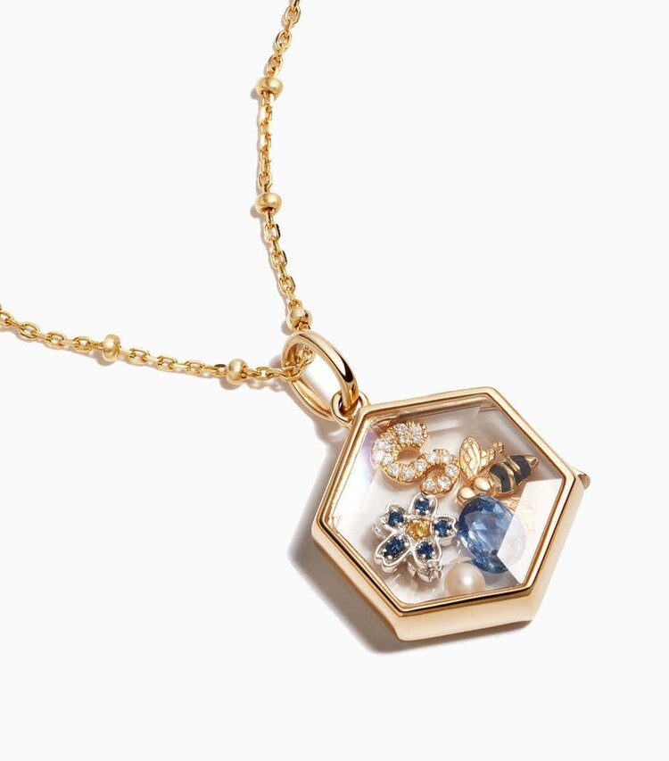 Loquet 14k Hexagonal Locket