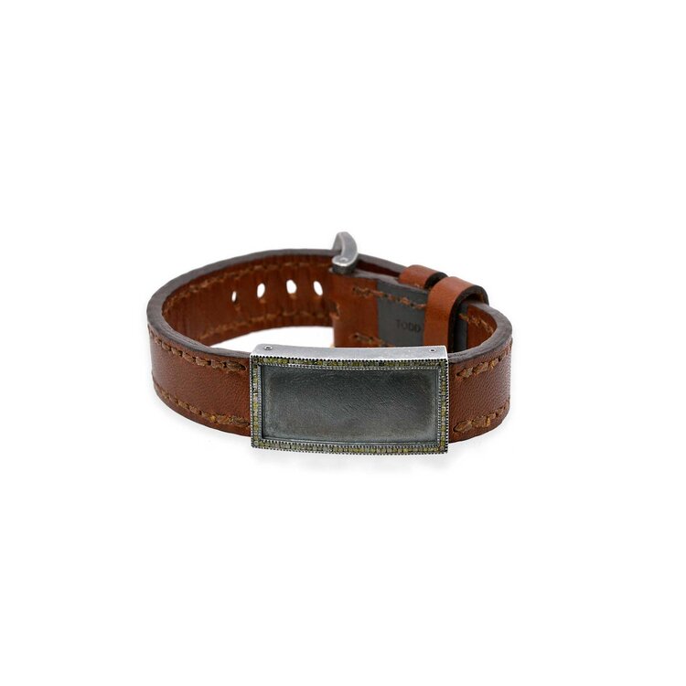 Todd Reed Raw Cube Men's Leather Brown Bracelet