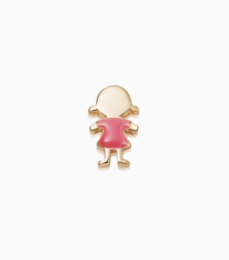 Loquet Girl Enamel and Gold Charm