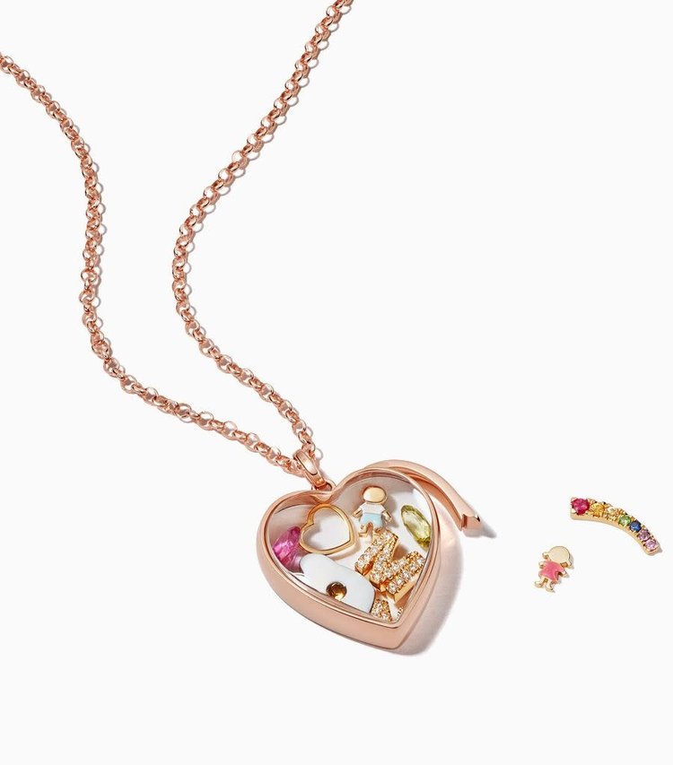 Loquet Girl Enamel and Gold Charm