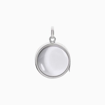 Loquet 14k White Gold Medium Round Locket