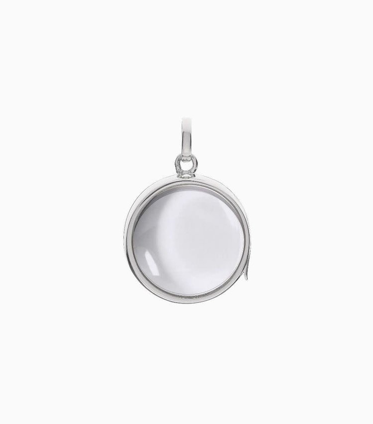 Loquet 14k White Gold Medium Round Locket