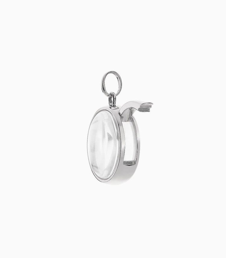 Loquet 14k White Gold Medium Round Locket