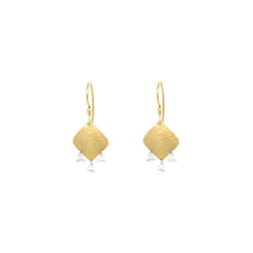 TAP Gold and Diamond Trillion Dangling Earrings