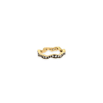 TAP Yellow Gold Wavy Eternity Band with Full Cut Diamonds