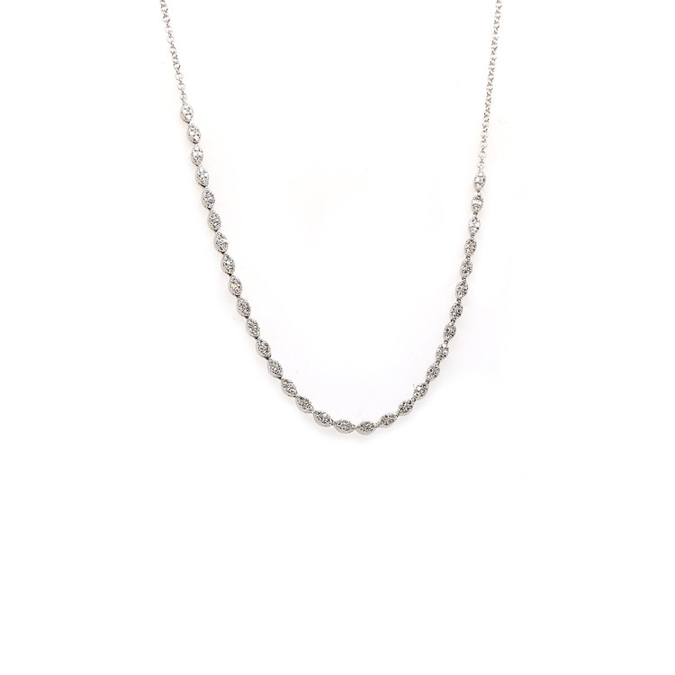 EF Collection Pave Diamond 14K White Gold Marquise Necklace