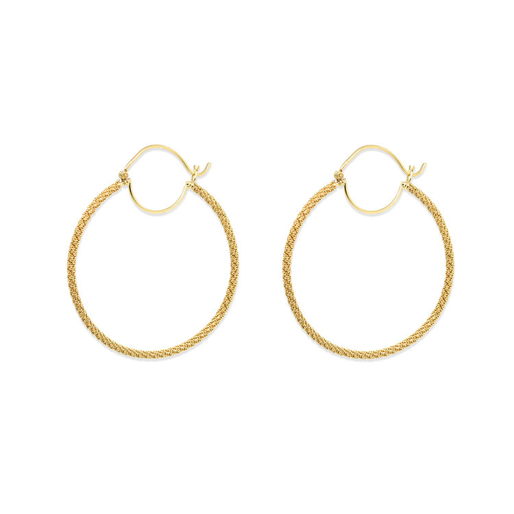 Amali Large Stardust Gold Hoop Earrings