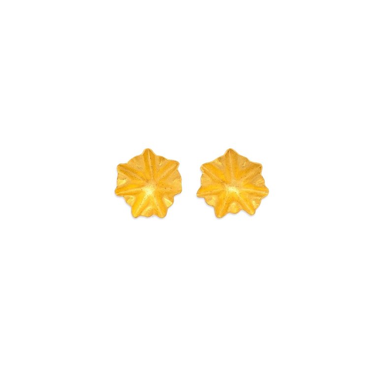 Petra Class Tiny Gold Lotus Leaves Earrings