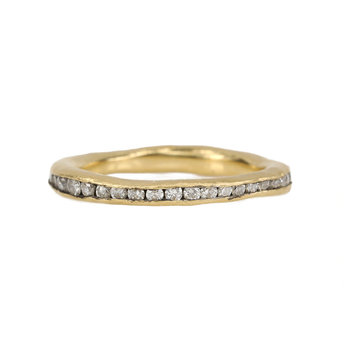 TAP Irregular Channel Set Diamond Band 18k Yellow Gold