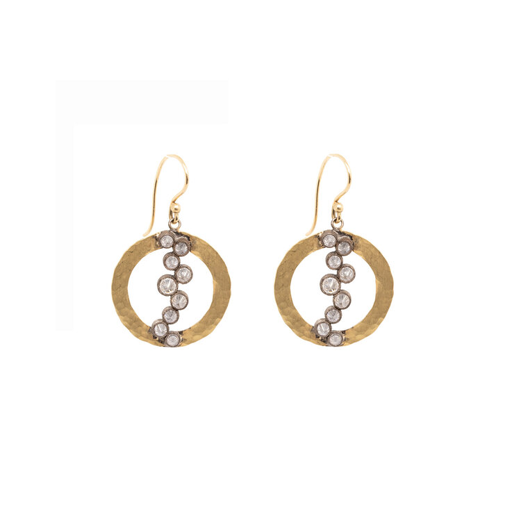 TAP Open Circle Inverted Diamond Hoop Earrings