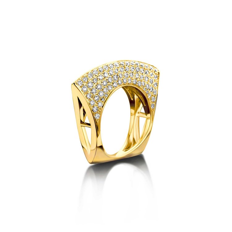 Dries Criel White Diamond Lotus Ring